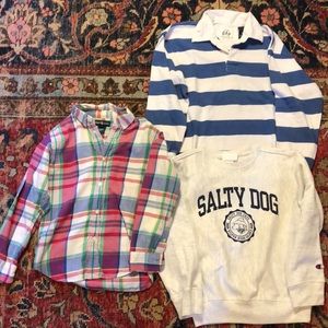 Gap, Ralph Lauren, Salty Dog, boys or girls medium 6-8, lot of 3